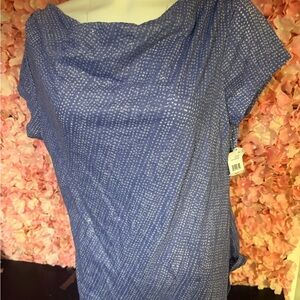 Tahari Blue and White Women's Blouse